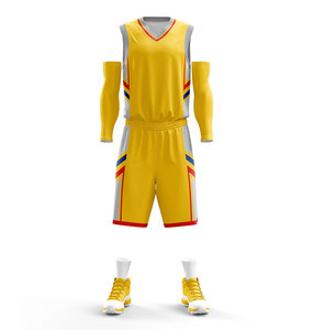 Men's Sublimated Basketball Uniform V-Neck Sleeveless Jersey With Matching <b>Shorts</b> Moisture Wicking Athletic Fit All Seasons - Product Image 5