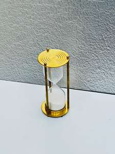 Sablier en laiton massif de 6 pouces, motif ange animal 3D |   Pièce de table décorative vintage en fonte pour la remise des diplômes - Product Image 6