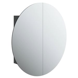 Mobile 21.3 bagno nero \ "x21.3 \" x6.9 \ "con specchio rotondo e lavabo da bagno a LED - Product Image 2