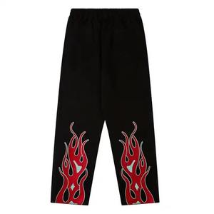 Pantalones de chándal unisex 100% algodón con corte acampanado, estilo casual, rectos, de felpa, con efecto desgastado, transpirables, al por mayor - Product Image 1