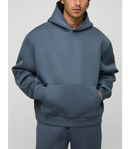 Conjunto de 2 piezas de chándal con capucha de corte holgado sin cordones, con patrón de bordado DTG personalizado, de cintura alta, para hombre, de poliéster polar, top y pantalón a juego - Product Image 5