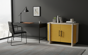 Buffet moderne à 2 portes en chêne massif pour salon - Rangement résistant à l'eau avec design minimaliste - Product Image 4