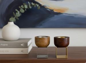 Modern Wooden Bakhoor Burner with Metal Bowl Luxury <b>Oud</b> Incense Burner Decorative Home Fragrance Holder Gift - Product Image 3