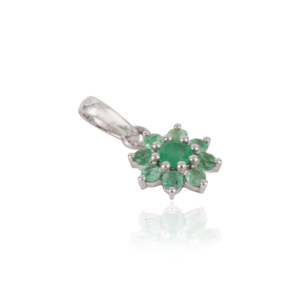 Pendentif miniature en émeraude naturelle, pierre de naissance de mai, en argent sterling 925, pour femme, bijoux pour occasions spéciales - Product Image 3