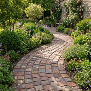 Pavés en pierre naturelle de grès brun automnal pour les jardins, les allées, les patios et les espaces extérieurs - Product Image 4