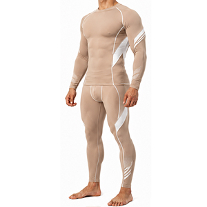 Ensemble de vêtements de sport pour homme personnalisé, respirant, extensible, haut à manches longues et pantalon pour la course à pied, la salle de sport, la remise en forme et l'entraînement - Product Image 3