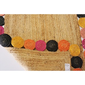 Handcrafted Bohemian Jute Area Rug Rectangle Flat Weave Solid Color Living Room Decor Spot Clean Thin Pile - Product Image 2