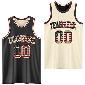 Ensemble de maillots de basket-ball réversibles personnalisés, drapeau américain sublimé, uniformes d'entraînement d'équipe, uniformes en maille respirante de haute qualité, OEM - Product Image 2
