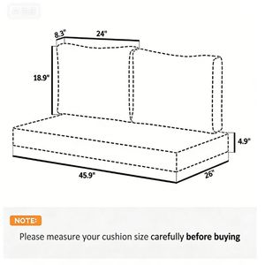 2 Beige Terrace Outdoor <b>Sofa</b> Cushions Cushion Only-Premium Quality Beige <b>Pillows</b> Cushions for Your Comfortable Outdoor Living - Product Image 6