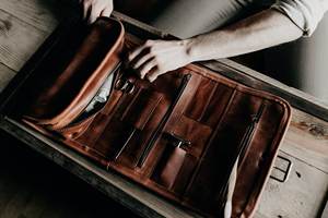 Trousse de Toilette Homme en Cuir Véritable Vintage, Trousse de Voyage Grande Capacité pour Rasage et Cosmétiques, Pochette de Toilette TYG-0107 - Product Image 2