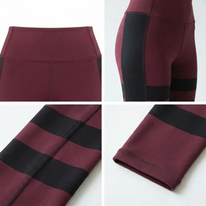 Women Striped Athletic <b>Leggings</b> High Waist Full Length Yoga Pants <b>Knitted</b> Sportswear Tights Breathable Women's Printed <b>Leggings</b> - Product Image 6