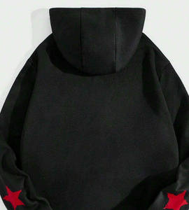 Sudadera con capucha personalizada de invierno, gruesa, con cremallera y cruz gótica, gráfico de estrella negra y roja, estilo oversize, streetwear, Y2K, punk, de algodón y forro polar, unisex - Product Image 4