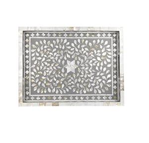 Bandeja de nácar real para tocador, mesa de comedor o mesa de café, organizador de bandejas decorativas - Product Image 6