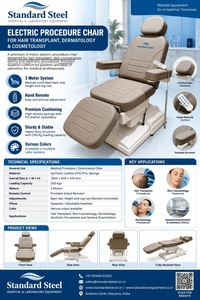 Fauteuil de greffe de cheveux électrique à 3 moteurs, lit de traitement réglable pour dermatologie et cosmétologie avec télécommande, fauteuil Derma - Product Image 2