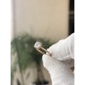 Exclusive Round Lab Created Diamond Hidden Halo Pave <b>Ring</b> 1.10 Carat EF VVS VS Solid Gold <b>Fine</b> Jewelry Romantic Gift - Product Image 2