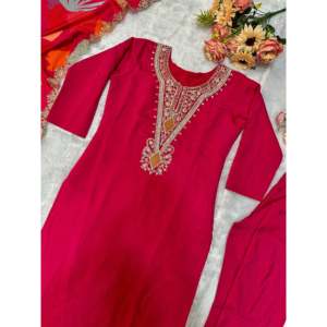 Ensemble haut et pantalon de soirée pour femmes avec dupatta fantaisie - Product Image 4