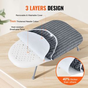 Planche à repasser pliable 23,4 x 14,4 pouces, mini planche à repasser avec housse en coton 100% résistante à la chaleur, petite planche à repasser 7 pouces - Product Image 2