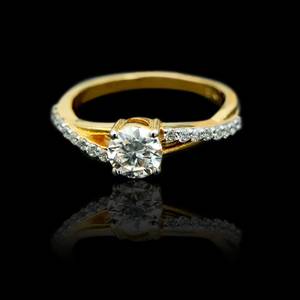 แหวนมอยซาไนต์ธรรมชาติ เงินแท้ 925 ชุบทอง 14K แหวนหมั้นแบบเรียบหรูสำหรับผู้หญิง ของขวัญเครื่องประดับชั้นดี - Product Image 2