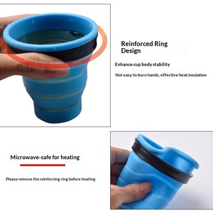 Gobelet pliable en silicone résistant à la chaleur, pour les voyages d'affaires, utilisation portable, bouteille d'eau pliable en silicone pour les sorties en plein air - Product Image 3