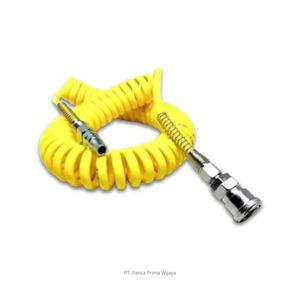 High Quality 12M PU Recoil Air <b>Hose</b> with Quick Coupler Flexible Spiral <b>Compressor</b> <b>Hose</b> 120 PSI - Product Image 3
