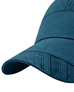 Men Dark Teal Mesh Panel Sports Cap Breathable Lightweight Adjustable <b>Summer</b> Running Training Outdoor Baseball <b>Hat</b> For Men Use - Product Image 4