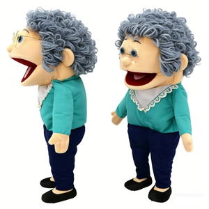 Set de marionetas de peluche personalizadas de abuela, marioneta de mano de abuela, marioneta de ventriloquismo de anciana - Product Image 1
