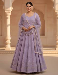VISHNU K DESIGNS India TOP PENT Dupatta Soft Georgette Knitted 3 MM Sequence Zari Thread Embroidery Work Long Sleeve Suit All - Product Image 2