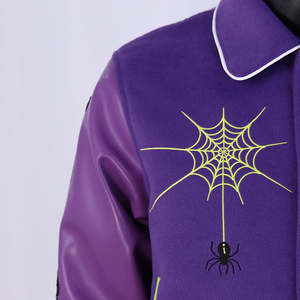 Veste universitaire Fuzenta International en cuir avec manches en cuir, style streetwear, col Byron, broderie en chenille, veste d'hiver en laine - Product Image 6