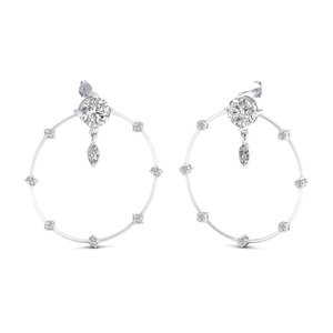 Boucles d'oreilles créoles REYES, best-sellers, design classique, argent sterling 925, diamant de laboratoire 9,9 carats, pour femmes, bijoux fins - Product Image 5