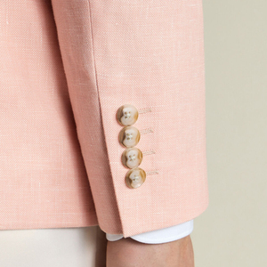 Blazer en lin et coton pour homme, col cranté, simple boutonnage, style italien, veste de costume tissée respirante, coupe classique, haute qualité 3D - Product Image 2