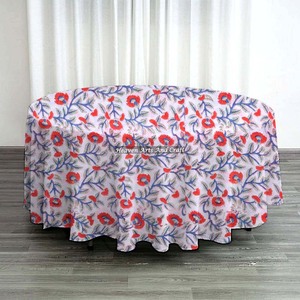 Best Selling Products Factory Outlets Wedding Table Cloth <b>Round</b> Hand Block Printed Designer Pure Cotton <b>Tablecloths</b> for Sale - Product Image 6