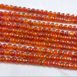 Cuentas de ágata naranja facetadas de piedra natural para pulseras y fabricación de joyería DIY - Product Image 1