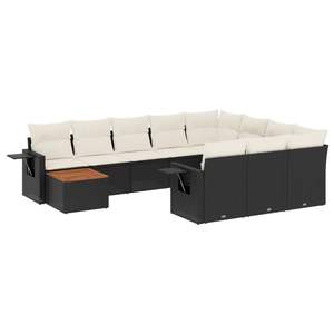 Conjunto de Sofás de Jardín en Negro y Blanco Crema para Muebles de Patio - Product Image 2