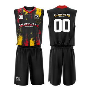 Tenues de sport tendance pour le basketball, ensembles de vêtements de sport athlétiques, maillots et shorts de basketball, ensemble deux pièces pour équipe - Product Image 1