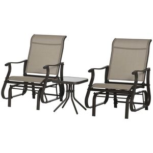 Set da Giardino 3 Pezzi Grigio per Terrazza, Sedute Esterne per Taverna - Product Image 5