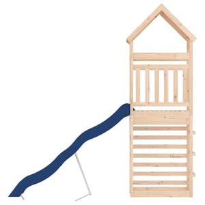 Casa de Juegos de Madera de Pino Sólido Azul, Conjunto de Juegos de Polipropileno para Exteriores - Product Image 4