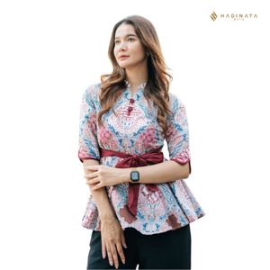 เสื้อแขนกุดผ้าบาติกสำหรับผู้หญิงสไตล์วินเทจ PJG ทำมือ 100% ผ้าฝ้ายอินโดนีเซีย สไตล์ยุค 50 ของแท้ ทำมือ - Product Image 4