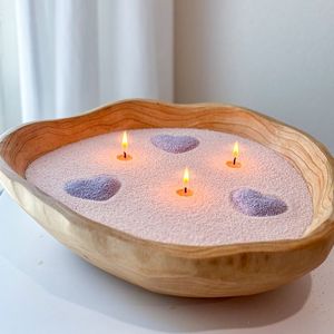 Decorative Wooden Base Candle Bowl For Home Wedding Festive Stylish Dough Candle Container For Tabletop Restaurants & Cafes - Product Image 4