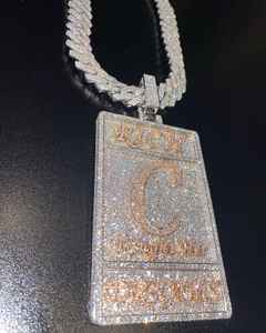 Joyería Hip Hop, Plata 925, Dos Tonos, Colgante Vertical con Letra y Moissanita para Hombre, Colgante Personalizado con Iniciales, Regalos - Product Image 5