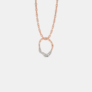 Collier pendentif en or rose avec diamant cultivé en laboratoire - Product Image 1