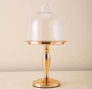 Latest Style Customizable Stainless Steel Cake Stand Wooden Base Dessert Displayer <b>Sweets</b> Server for Wedding <b>Birthday</b> Cake stand - Product Image 3