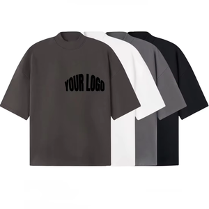 T-shirt Homme Décontracté Uni en Coton 100% de Luxe, Coupe Oversize à Épaules Tombantes, Manches Courtes, Personnalisable avec Logo Imprimé, Vente en Gros - Product Image 2