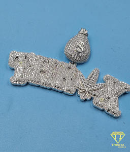 Hip Hop Bling Name Pendant <b>Iced</b> <b>Out</b> Moissanite Diamond Necklace Money Bag <b>Chain</b> Gift Jewelry - Product Image 4