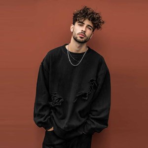 Sudaderas Distressed para Hombre, Estilo Urbano de Invierno, Sudadera con Cuello Redondo y Manga Larga para Hombre - Product Image 3