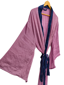 Robe en soie longue jusqu'aux chevilles, robe multicolores, robe de nuit, robe indienne vintage en soie recyclée, kimono en sari - Product Image 5