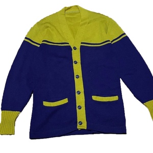 Manufacturer OEM Custom Design Purple And Gold Knitted <b>Cardigan</b> <b>Men's</b> Sweater Full Sleeve Button School Uniform <b>Cardigan</b> - Product Image 1