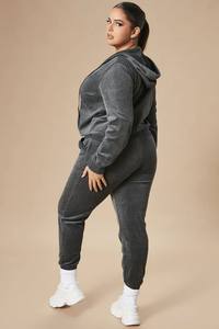 Ensemble de survêtement deux pièces en velours pour femme 2026 – Sweat à capuche et pantalon de jogging en polyester/coton pour la gym et l'entraînement sportif – Vente en gros - Product Image 5