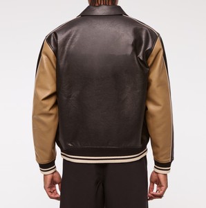 <b>Men</b> Varsity Baseball <b>Jacket</b> Custom Team Letterman <b>Jacket</b> Wool Body <b>Leather</b> Sleeves Embroidery OEM ODM Sportswear Manufacturer - Product Image 5