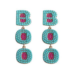 Boucles d'oreilles pendantes de créateur Christian, perles de rocaille, broderie perlée, bijoux ethniques élégants et tendance - Product Image 4