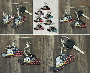 Porte-clés Chapeau de Cowboy en Cuir de Vache Véritable Fait Main, Motif Damier Western Rodeo, Clip à Clés, Cadeau pour Hommes et Femmes - Vente Chaude - Product Image 2